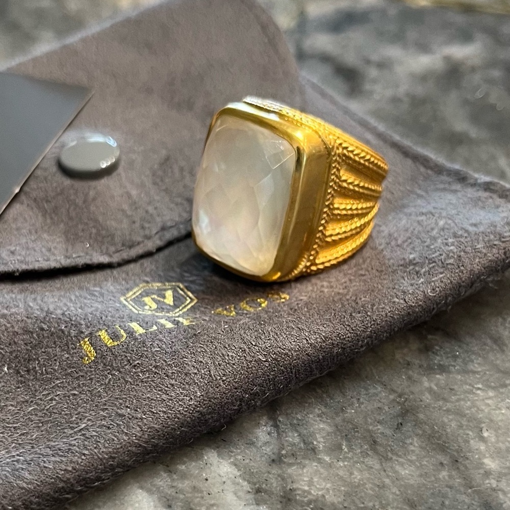 JULIE VOS Gold and White Women's Ring